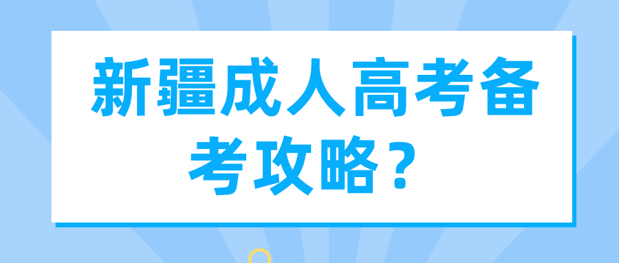 新疆成人高考備考攻略？