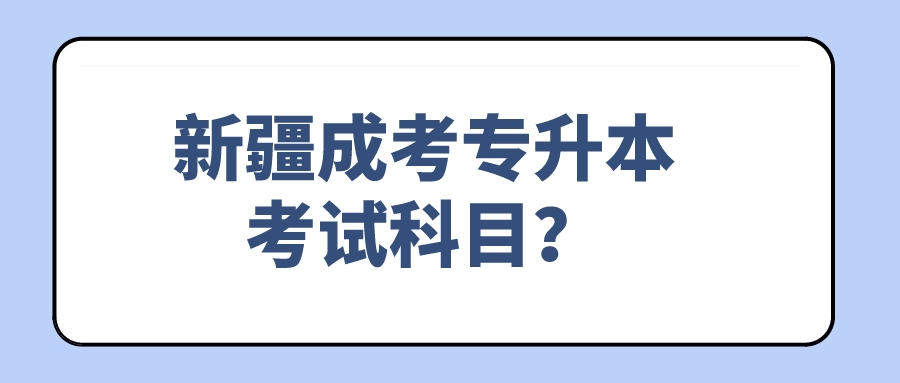 新疆成考專升本考試科目？